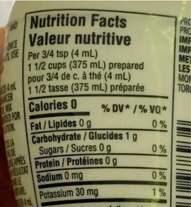 Selection cranberry raspberry liquid water enhancer nutrition facts table