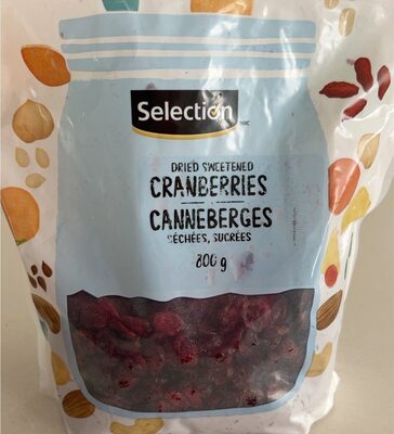 Canneberges séchées, sucrées