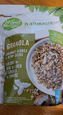 Granola coconut flakes and hemp seeds
