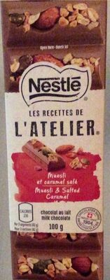 Chocolat au lait muesli et caramel salé