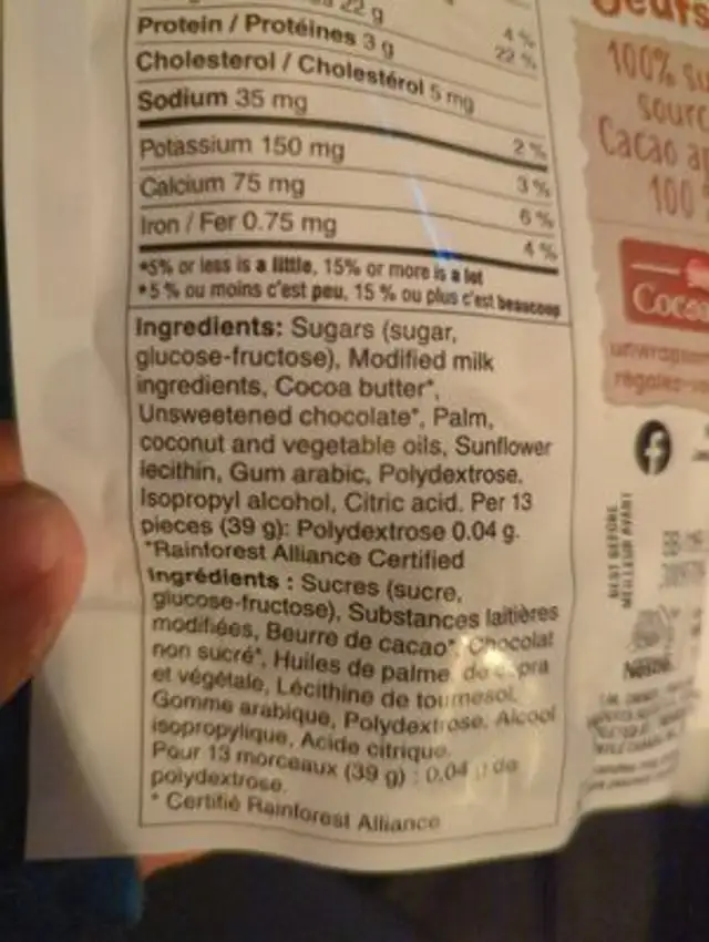 Aero hide me eggs ingredients label