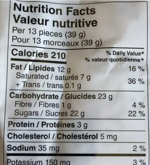 Aero hide me eggs nutrition facts table