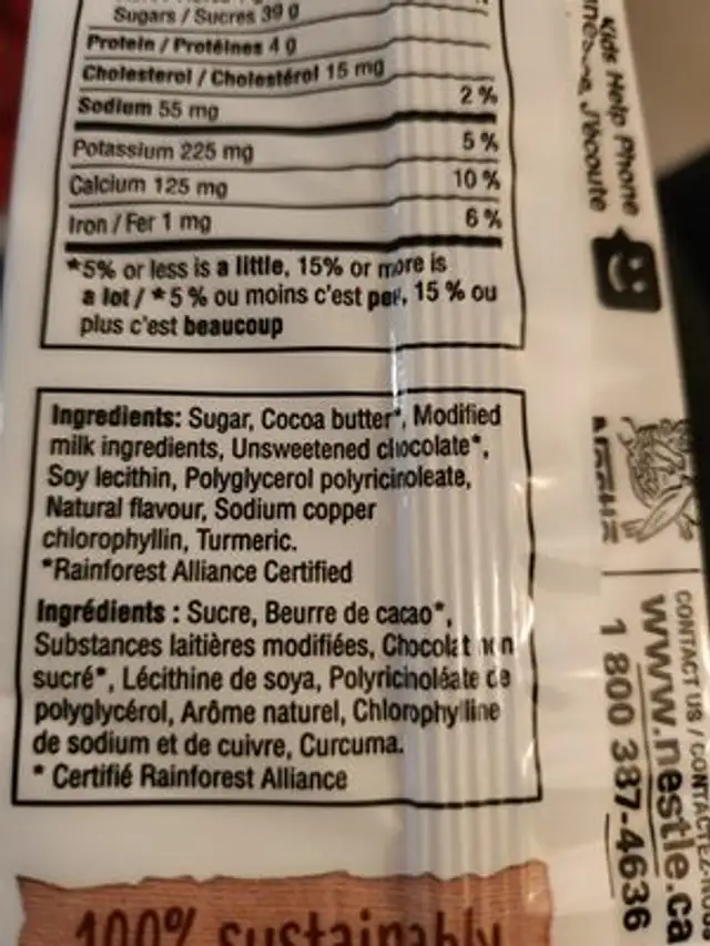 Aero peppemint ingredients label