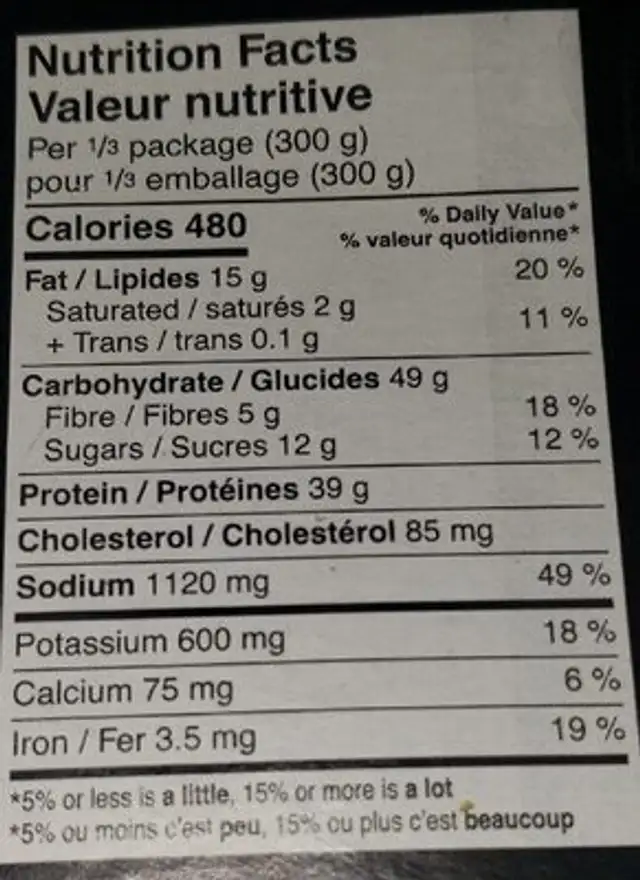 Power Bowl - Cuban Style Mojo Chicken nutrition facts table