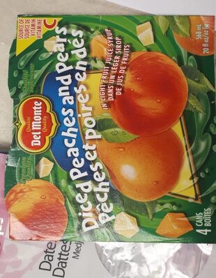 Pêches et poires en dés