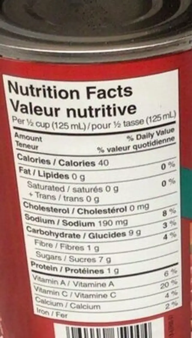Accent Original petite cut stewed tomatoes nutrition facts table
