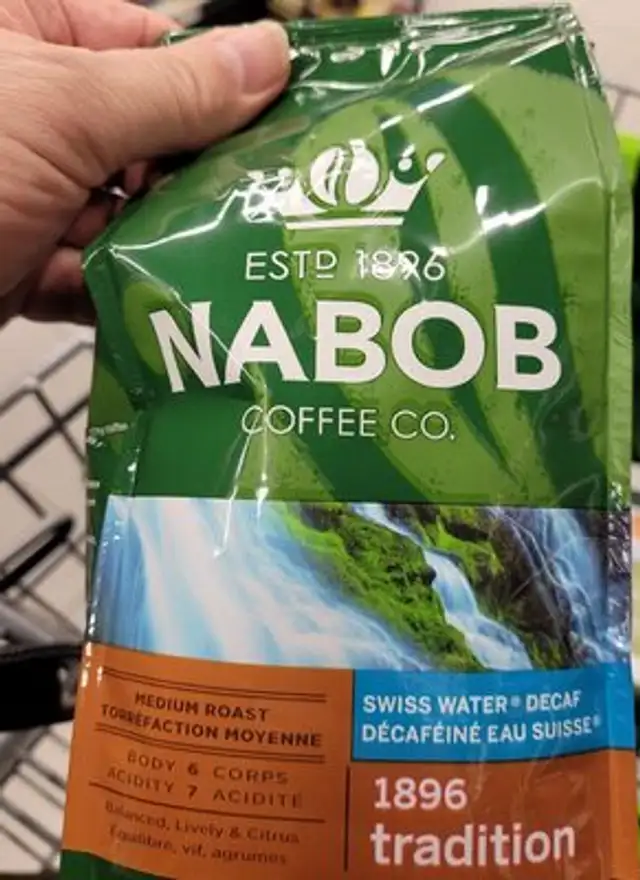 Nabob nutrition facts table