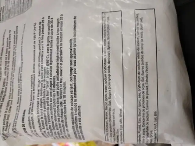 Tournedos poulet ingredients label