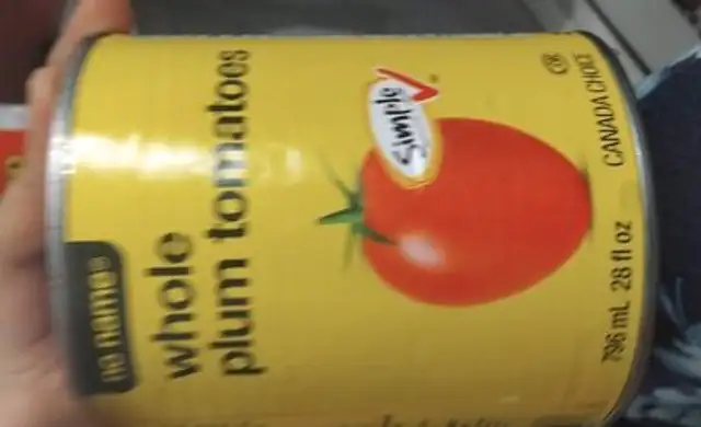 Whole plum tomatoes ingredients label