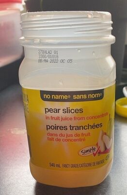 Pear slices front packaging