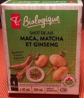 Shot de jus Maca, Matcha et Ginseng