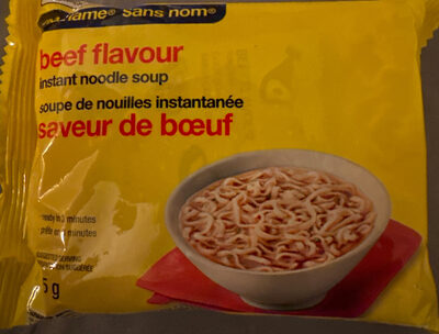 Beef flavour instant noodle soup