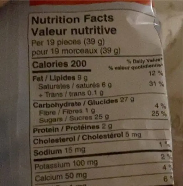 Oeuf chocolat au lait nutrition facts table