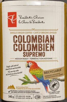 Coffee Colombian Supremo. Medium roast