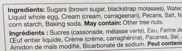 Dessert renversé au caramel nutrition facts table