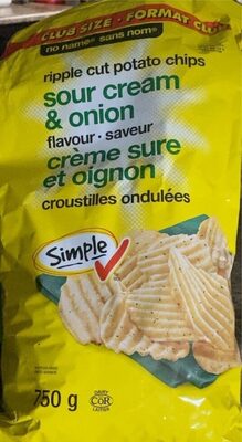Crinkle cut sour cream and onion potato chips