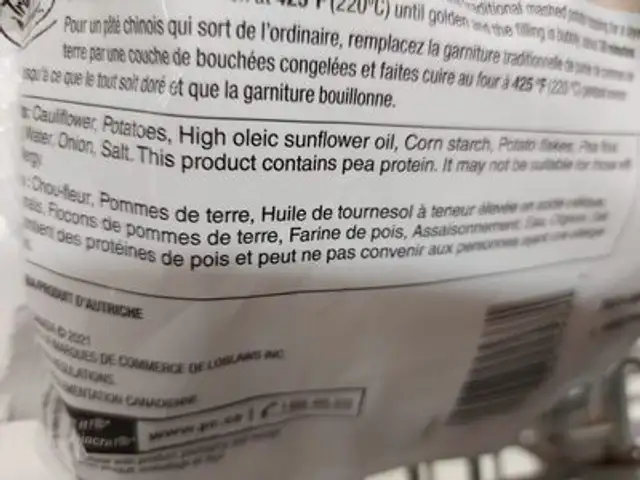 Cauliflower Tots ingredients label