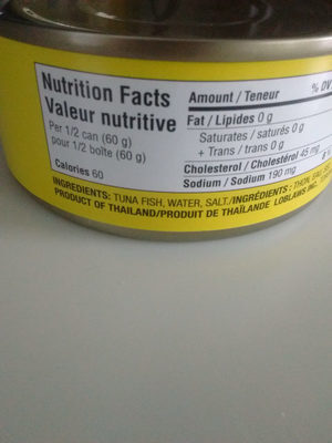 chunk light tuna ingredients label