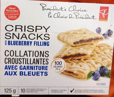 Crispy Snacks with Blueberry Filling front packaging