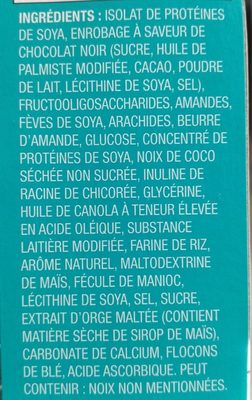Protein Bars Almond & Coconut ingredients label