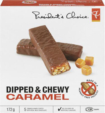 Dipped And Chewy Caramel Granola Bars