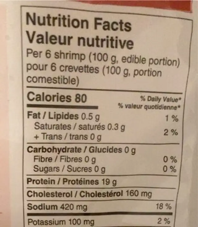 Cooked peeled responsibly farmed jumbo pacific white shrimp nutrition facts table