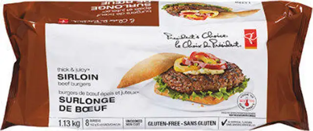 Thick and juicy sirloin beef burgers
