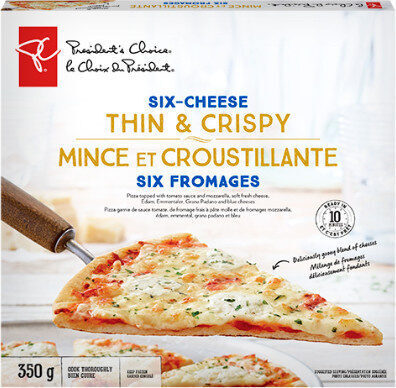 Thin & crispy six-cheese pizza