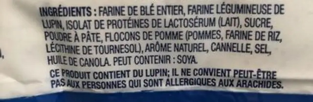 Pancake proteinés ingredients label