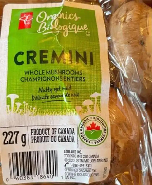 PC cremini whole mushrooms