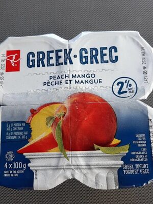 Yogourt Grec Pêche et mangue