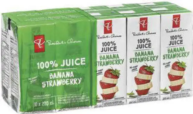 Banana strawberry flavour juice blend