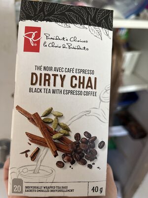 Dirty chai black tea with espresso coffee