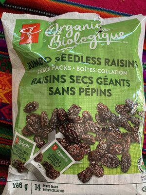 Raisons secs géants sans pépin front packaging