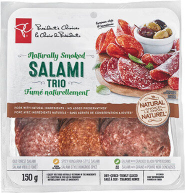 Naturally smoked salami trio