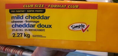 Mild cheddar cheese front packaging