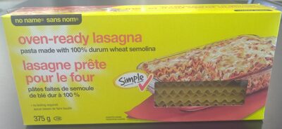 Oven-Ready Lasagna front packaging