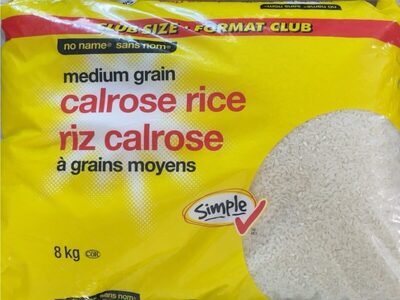 Riz calrose à grains moyens front packaging