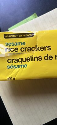 sesame rice crackers front packaging