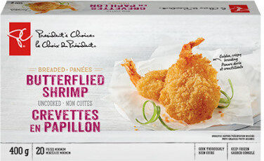Breaded butterflied shrimp