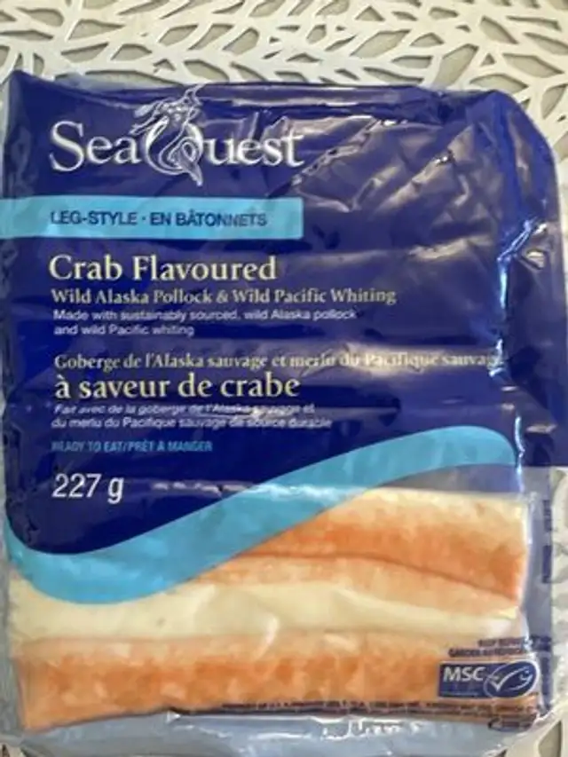 Sea Quest Leg-Style King Crab Flavoured Wild Alaska Pollock & Wild Pacific Whiting front packaging