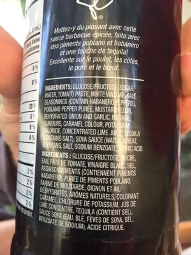 Smokin habanero fumé ingredients label