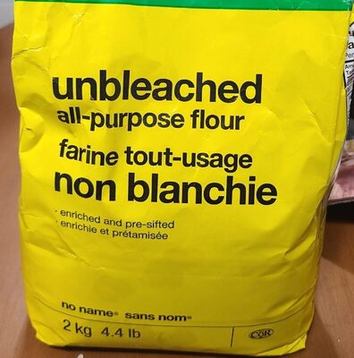 Unbleached all purpose flour front packaging