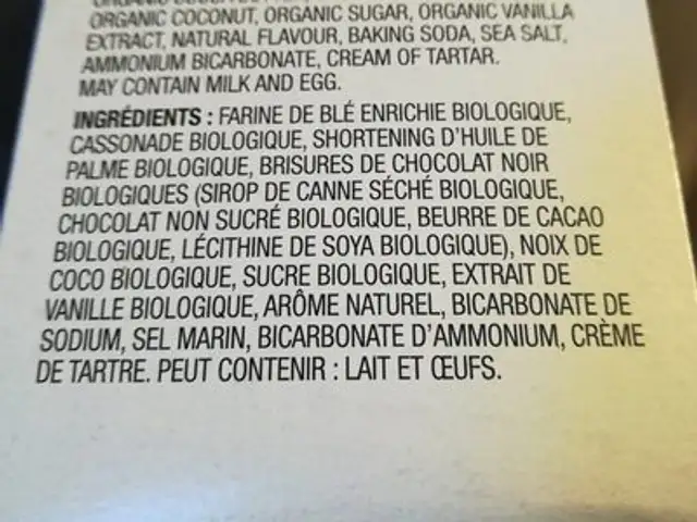 Biscuits Aux Brisures De Chocolat PC Biologique ingredients label