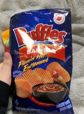 bbq flamin hot ruffles front packaging