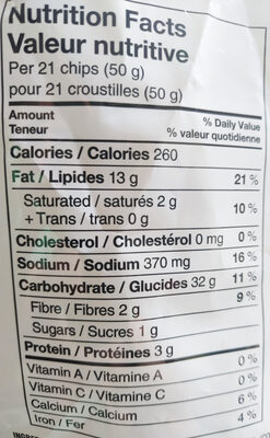 Fromage Nacho Cheese nutrition facts table