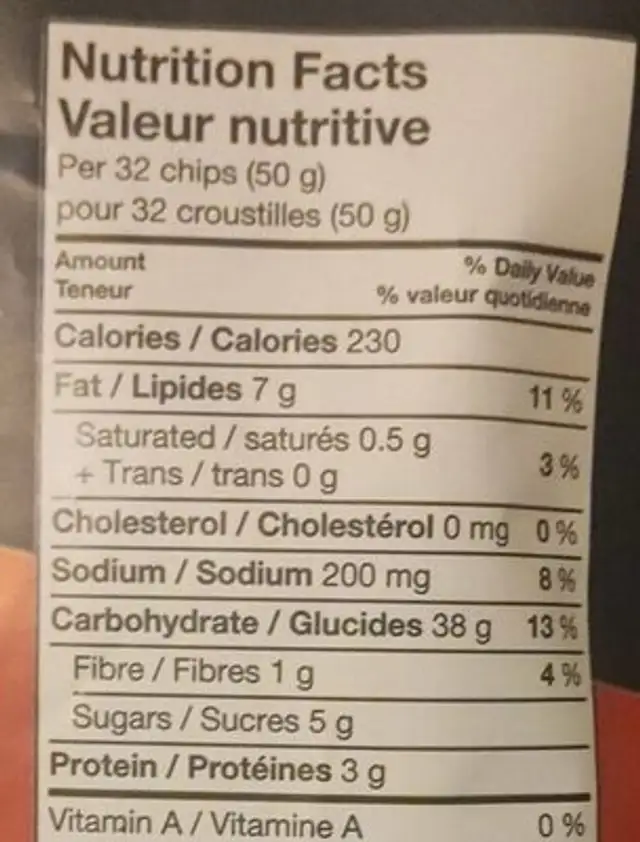 Kettle Popped-Corn Snacks Sweet & Salty nutrition facts table