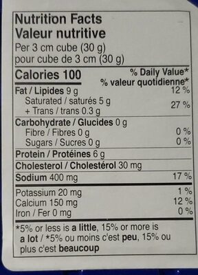 Castello Danish Blue Cheese nutrition facts table