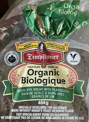 Organic 100% Rye Bread with Flaxseeds