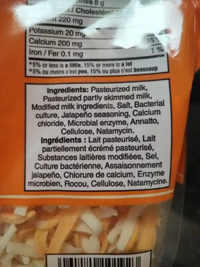 Unknown ingredients label